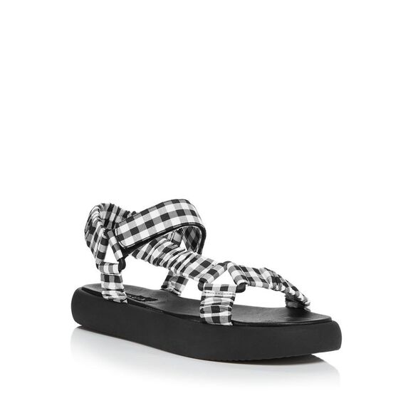 AQUA Womens Black Check Metallic Accents Tenly Square Toe Platform Slingback 9 M - Picture 1 of 4